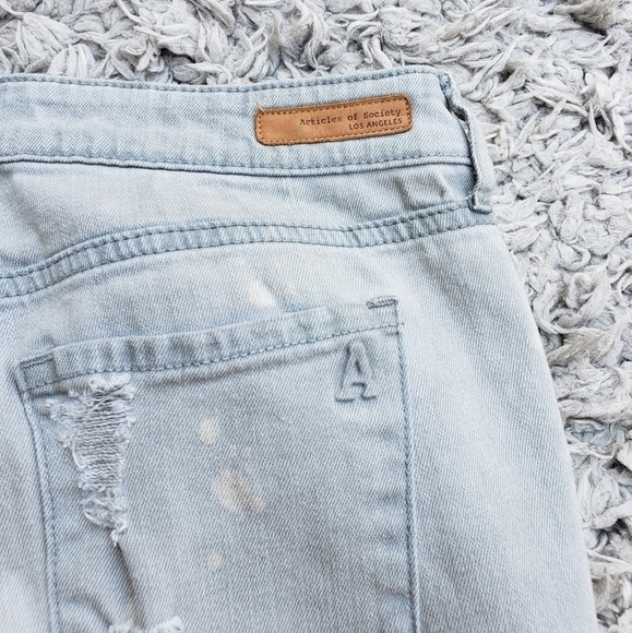 ARTICLES OF SOCIETY Jeans Size 24 Distressed Light Wash Streetwear - Picture 6 of 6